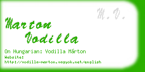 marton vodilla business card